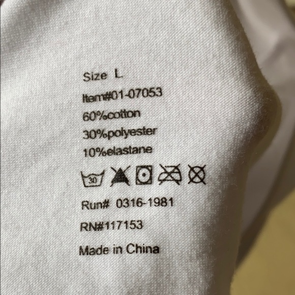 Cropped long sleeved white  cotton top shirt crop - Picture 6 of 8